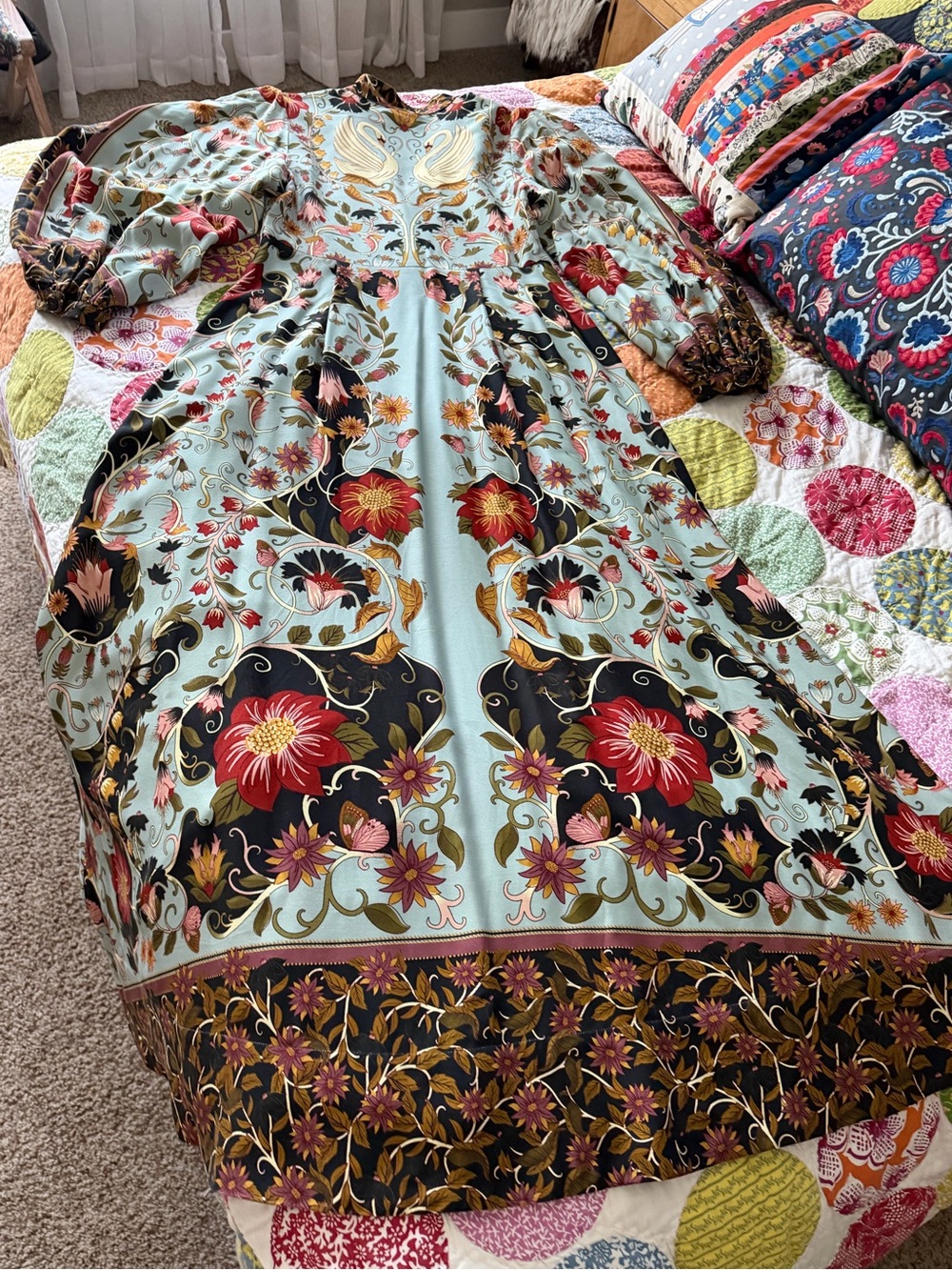 FARM Rio Flowing Beauty Swans Maxi Dress, Size M Rare - Picture 8 of 16